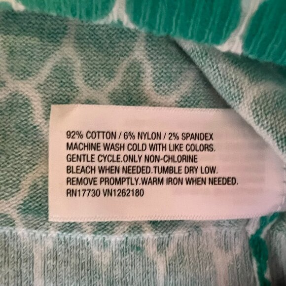 Merona Green & White Patterned Cardigan Sweater - Large - Picture 5 of 5